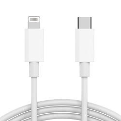 USB data kabl PD za iPhone Type C na lightning 3A HQ beli 1m (MS).
