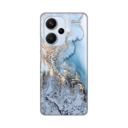 Silikonska futrola print za Xiaomi Redmi Note 13 Pro Plus Blue Gold Marble.