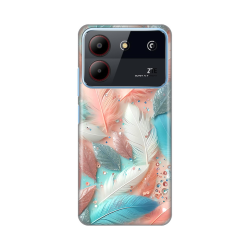 Silikonska futrola print za ZTE Blade A54 Pastel Feathers.