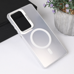 Futrola Magsafe providna za Samsung S938 Galaxy S25 Ultra srebrna.