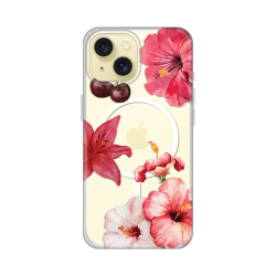 Futrola print Magsafe za iPhone 15 Hibiscus.