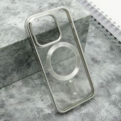 Futrola providna ELEGANT MAGSAFE za iPhone 15 Pro (6.1) srebrna (MS).