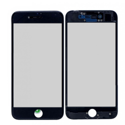 Staklo touchscreen-a + frame + OCA + polarizator za iPhone 8/SE (2020) Crno (Crown Quality).