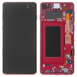 LCD Displej / ekran za Samsung G973/Galaxy S10 + touchscreen + frame Prism Red Service Pack ORG/GH82-18850H.