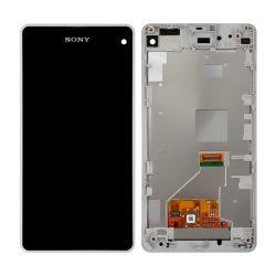 LCD Displej / ekran za Sony Xperia Z1 compact/D5503+touch screen crni+frame beli.