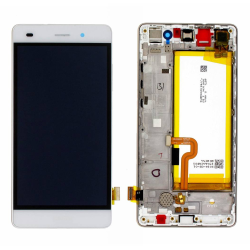 LCD Displej / ekran za Huawei P8 lite+touch screen+frame beli+baterija SPO SH.