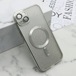 Futrola GLITTER MAGSAFE za iPhone 15 Plus srebrna (MS).