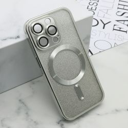 Futrola GLITTER MAGSAFE za iPhone 15 Pro (6.1) srebrna (MS).
