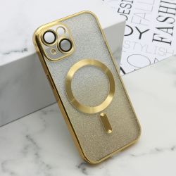 Futrola GLITTER MAGSAFE za iPhone 15 zlatna (MS).