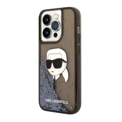 Futrola Karl Lagerfeld Liquid Glitter NFT Karl's Head Hard za Iphone 14 Pro crna Full ORG (KLHCP14LLNKHC) (MS).