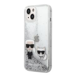 Futrola Karl Lagerfeld Liquid Glitter Case Karl And Choupette za Iphone 14 Plus srebrna Full ORG (KLHCP14MGKCS) (MS).