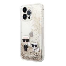 Futrola Karl Lagerfeld Liquid Glitter Case Karl And Choupette za Iphone 14 Pro zlatna Full ORG (KLHCP14LGKCD) (MS).