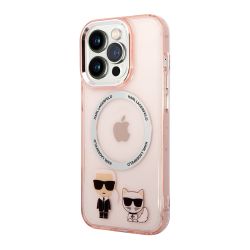 Futrola Karl Lagerfeld Magsafe With Ring za Iphone 14 Pro pink Full ORG (KLHMP14LHKCP) (MS).