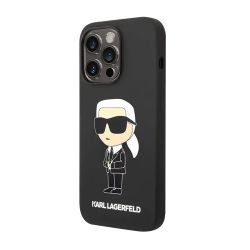 Futrola Karl Lagerfeld Liquid Silicone Case Ikonik Nft za iPhone 15 Pro (6.1) crna Full ORG (KLHCP15LSNIKBCK) (MS).