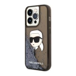 Futrola Karl Lagerfeld Liquid Glitter NFT Karl's Head Hard za Iphone 14 Pro Max crna Full ORG (KLHCP14XLNKHC) (MS).