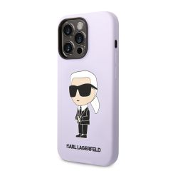 Silikonska futrola Karl Lagerfeld NFT Ikonik Hard Case za Iphone 14 Pro ljubicasta Full ORG (KLHCP14LSNIKBC) (MS).