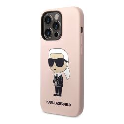 Silikonska futrola Karl Lagerfeld NFT Ikonik Hard Case za Iphone 14 Pro Max pink Full ORG (KLHCP14XSNIKBC) (MS).