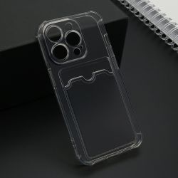 Futrola Transparent CARD POCKET za iPhone 15 Pro (6.1) siva (MS).