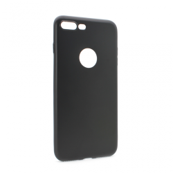 Silikonska futrola Skin za iPhone 8 plus mat crna (sa otvorom za logo).