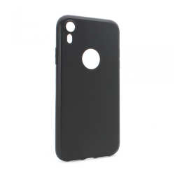 Silikonska futrola Skin za iPhone XR mat crna (sa otvorom za logo).