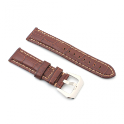 Narukvica elegant relief kozna za smart watch 22mm tamno braon.