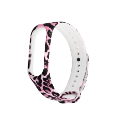 Narukvica za smart watch Xiaomi Mi Band M3/M4 leopard pink.