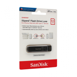 SanDisk USB flash memorija 64GB iXpand Drive Luxe za iPhone/iPad.