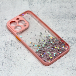 Futrola Frame Glitter za iPhone 13 Pro roze.