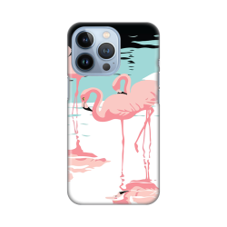Silikonska futrola print za iPhone 13 Pro Pink Flamingos.