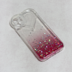 Futrola Heart Glitter za iPhone 12 6.1 pink.