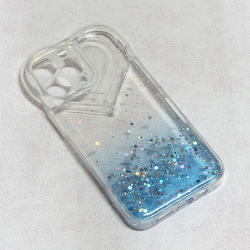 Futrola Heart Glitter za iPhone 13 Pro plava.