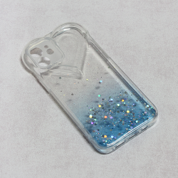 Futrola Heart Glitter za iPhone 12 6.1 plava.