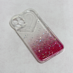 Futrola Heart Glitter za iPhone 13 pink.