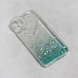 Futrola Heart Glitter za iPhone 12 6.1 mint.