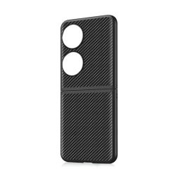 Futrola RUFF Carbon za Huawei P50 Pocket crna.