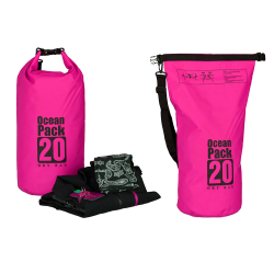 Vodootporna suva torba EL 20L pink.