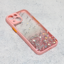Futrola Frame Glitter za iPhone 13 Mini roze.