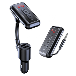 FM transmiter Y4 USB TF Bluetooth 5.0, call ID, modlularni, Handsfree slušalice crni.