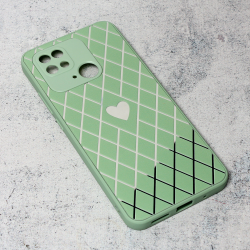 Futrola Diamond Heart za Xiaomi Redmi 10C svetlo zelena.