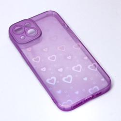 Futrola Heart Color IMD za iPhone 14 ljubicasta.