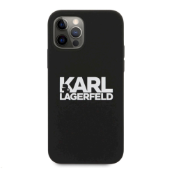 Futrola Karl Lagerfeld Hc Silikone Stack Logo za iPhone 12 Pro Max 6.7 crna (KLHCP12LSLKLRBK).