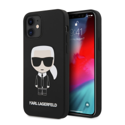 Futrola Karl Lagerfeld Hc Silicone Full Body Ikonic za iPhone 12 mini 5.4 crna (KLHCP12SSLFKBK).