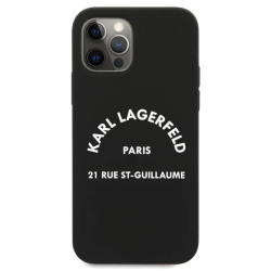Futrola Karl Lagerfeld Hc Silicone RSG za iPhone 12/12 Pro 6.1 crna (KLHCP12MSLSGRBK).