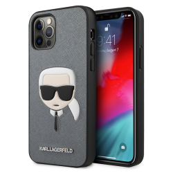 Futrola Karl Lagerfeld Hc PU Saffiano Head za iPhone 12 Pro Max 6.7 srebrna (KLHCP12LSAKHSL).