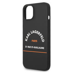 Futrola Karl Lagerfeld Hc Silicone RSG za iPhone 14 Plus crna (KLHCP14MSRSGHLK).
