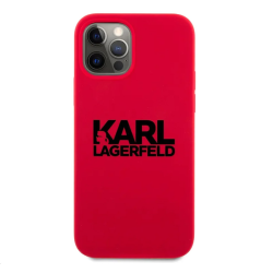 Futrola Karl Lagerfeld Hc Silicone Stack Logo za iPhone 12/12 Pro 6.1 crvena (KLHCP12MSLKLRE).