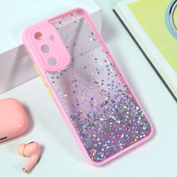 Futrola Frame Glitter za Samsung A546B Galaxy A54 5G roze.