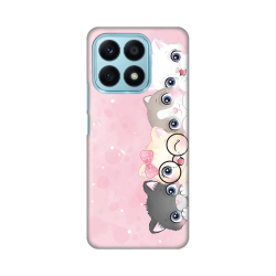Silikonska futrola print Skin za Huawei Honor X8a Pink cats.