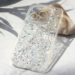 Futrola Glitter za iPhone 14 Pro srebrna.