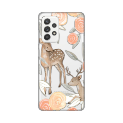 Silikonska futrola print Skin za Samsung A525 Galaxy A52 4G/A526 Galaxy A52 5G/A528B Galaxy A52s 5G Flower Deer.
